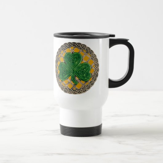 Shamrock, treillis Et Noeuds Celtiques Sur Mug D'O (Droite)