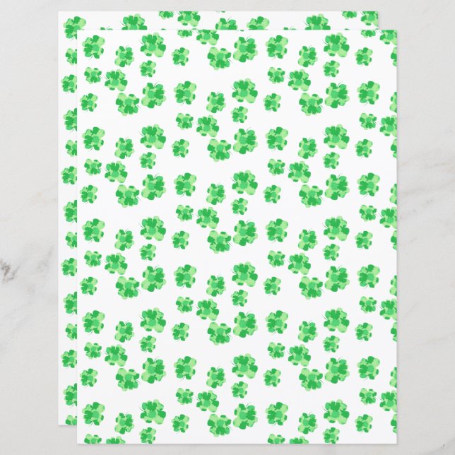  Shamrock van Shamrocks Pattern Scrapbook (Voorkant / Achterkant)
