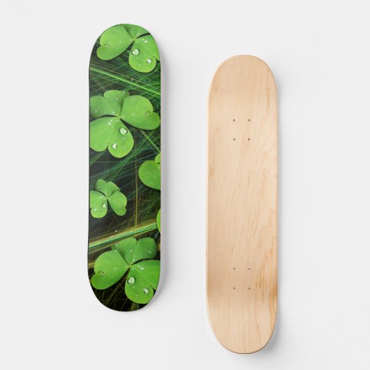 Shamrock vert Clover St Patrick's Day Skateboard (Recto)