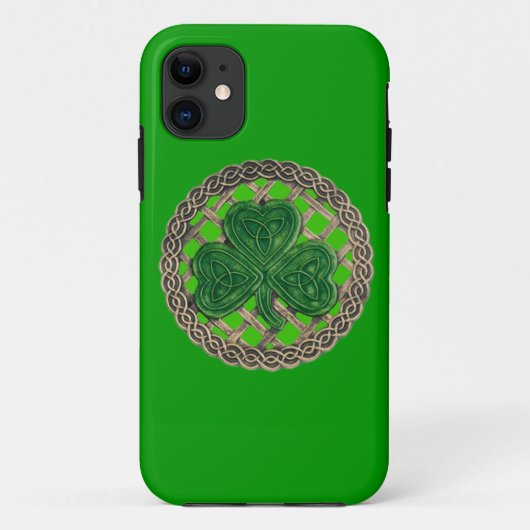 Shamrock vert et noeuds celtiques iPhone 5G Coque (Dos)