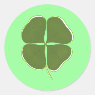 Shamrock vert-foncé, quatre autocollants de trèf