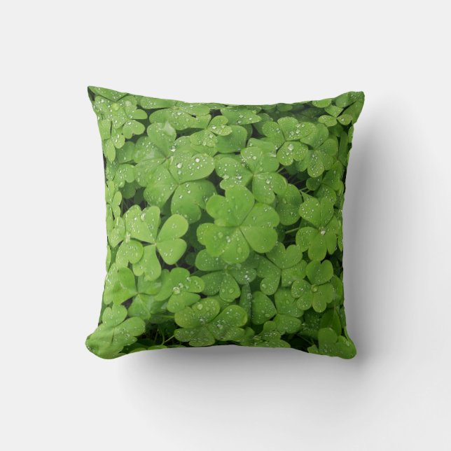 Shamrock vert frais, coussin St. Patricks chanceux (Recto)