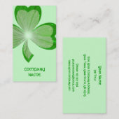 Shamrock Vert grand carte de visite (Devant / Derrière)