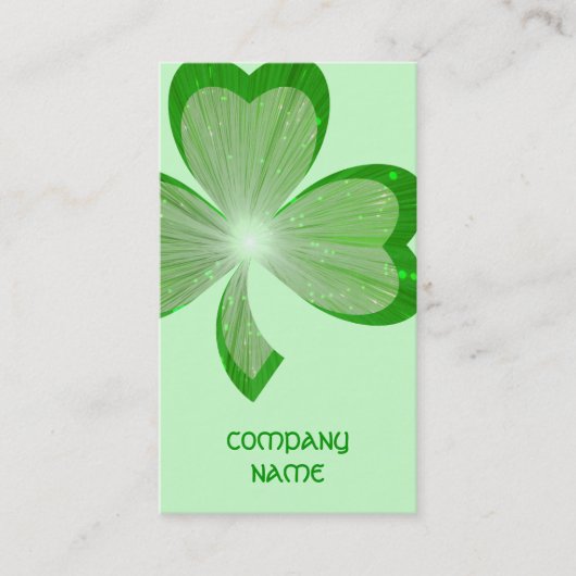 Shamrock Vert grand carte de visite (Devant)