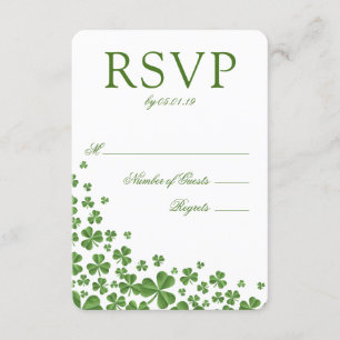 Shamrock vert irlandais épousant RSVP
