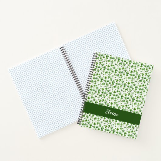 Shamrock vert personnalisé Carnet spirale cadeau i (Intérieur)
