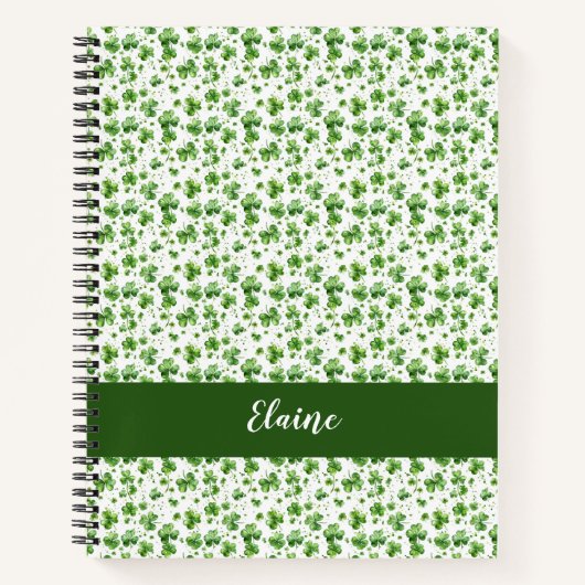 Shamrock vert personnalisé Carnet spirale cadeau i (Devant)