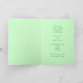 Shamrock vert, points or faire-part de mariage car (Intérieur)