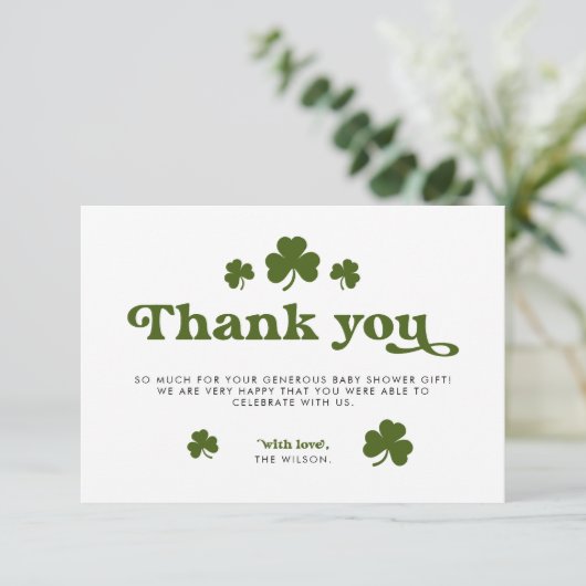 Shamrock vert Saint Patrick's Day Merci (Debout devant)