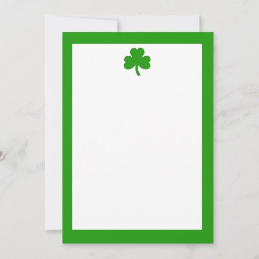 Shamrock vert simple et invitation à la frontière (Devant)