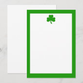Shamrock vert simple et invitation à la frontière (Devant / Derrière)