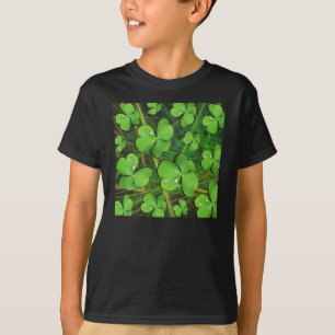 Shamrock vert St Patrick T-shirt foncé pour enfant