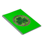 Shamrock Vert Sur Des Noeuds Celtiques Carnet Spir (Côté Droit)