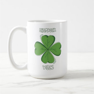 Shamrock Vibes Four-Leaf Clover St. Paddy's Day Koffiemok