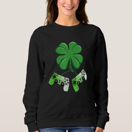 Shamrock-videospel liefhebber St. Patrick's Day-ga Trui (Voorkant)