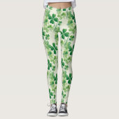 Shamrock Vierbladig Klaver St Patrick's Day Leggings (Voorkant)