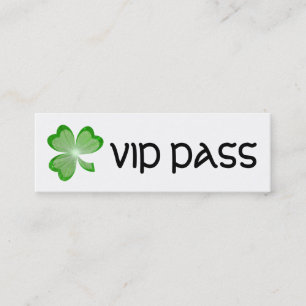 Shamrock White 'VIP PASS' visitekaartje skinny