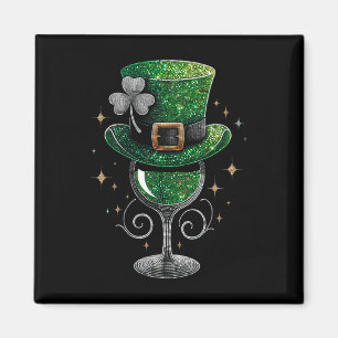 Shamrock Wijn Glas Drinken St Patricks Dag Iers Magneet