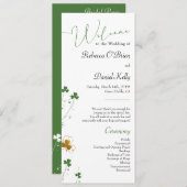 Shamrock Wildflower Elegant Wedding Program Kaart (Voorkant / Achterkant)