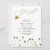 Shamrock Wildflower Wedding Rehearsal Dinner Kaart (Voorkant)