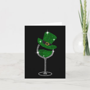 Shamrock Wine Gles Drink St Patricks Day Irish Kaart