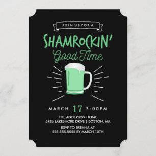 Shamrockin' Good Time St. Patrick's Day Uitnodigen Kaart