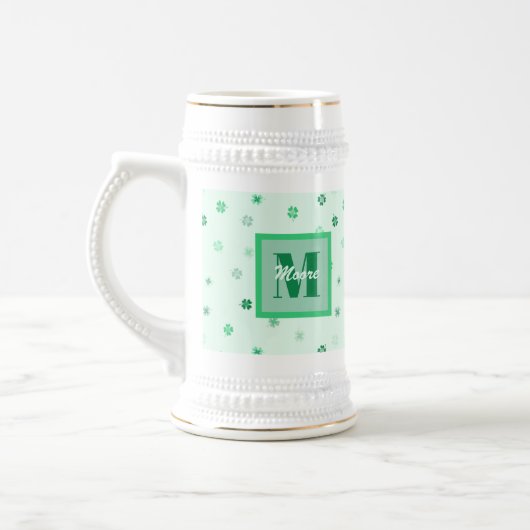 Shamrocks 4-leafed clovers - Donkere tot lichte Gr Bierpul (Links)