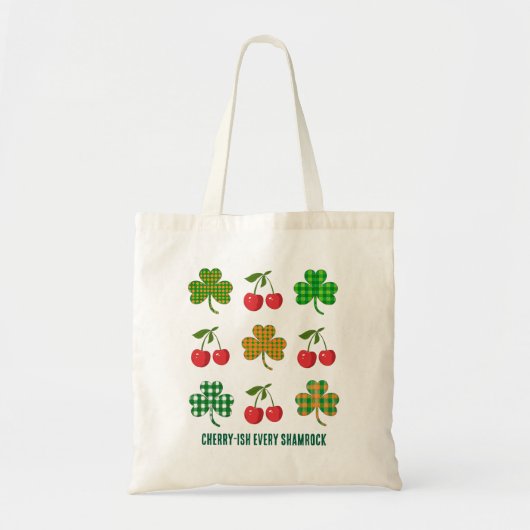 SHAMROCKS AND CHERRIES Coquette St Patricks Day Tote Bag (Voorkant)