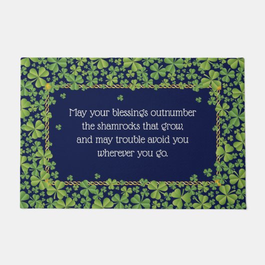 Shamrocks and Irish Blessing 2 Deurmat (Voorkant)
