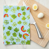 Shamrocks and Rainbows Waterverf Ierland Theedoek (Quarter Fold)