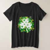 Shamrocks and Swirls St Patricks Day Grote Maat T-shirt (Design voorkant)