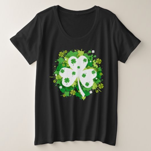 Shamrocks and Swirls St Patricks Day Grote Maat T-shirt (Design voorkant)
