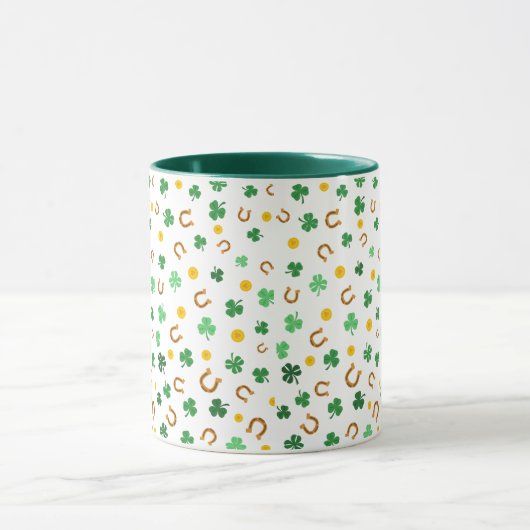 Shamrocks Background Coffee Mok (Midden)