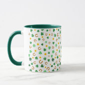 Shamrocks Background Coffee Mok (Links)