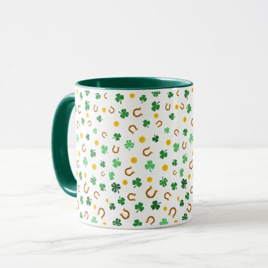 Shamrocks Background Coffee Mok (Voorkant links)