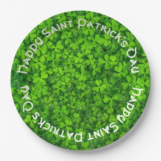 Shamrocks Clover laat St. Patrick's Day Party Papieren Bordje (Voorkant)