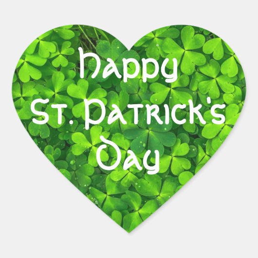 Shamrocks Clover Leaves St. Patrick's Day Fun Hart Sticker (Voorkant)