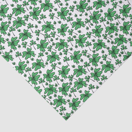 Shamrocks Clover Pattern Tissuepapier (Detail)