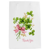Shamrocks Cute Pink Lucky Girl Baby shower Medium Cadeauzakje (Voorkant)