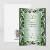 Shamrocks de carte RSVP de mariage irlandais (Devant / Derrière)