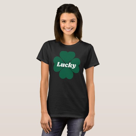 Shamrocks de St. Patty | T-shirt trèfle vert chanc (Devant entier)