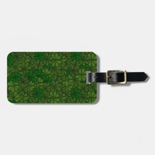 Shamrocks Digital Art Pattern St Patricks Bagagelabel (Voorkant horizontaal)