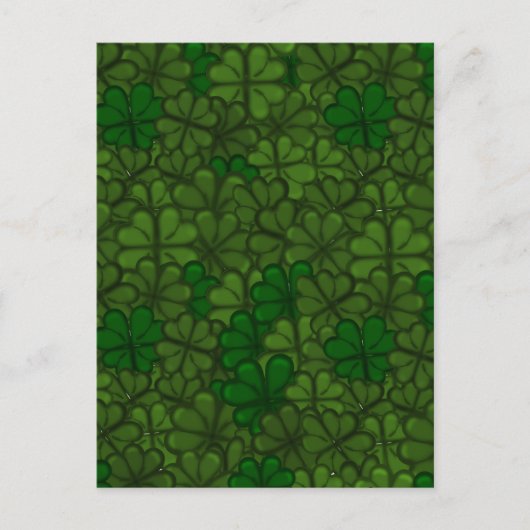 Shamrocks Digital Art Pattern St Patricks Feestdagenkaart (Voorkant)