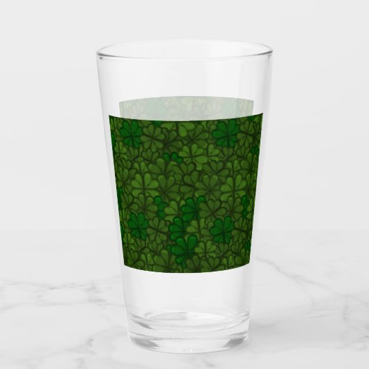 Shamrocks Digital Art Pattern St Patricks Glas (Voorkant)