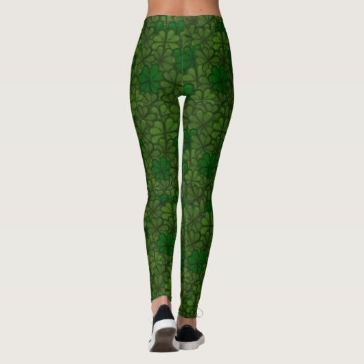 Shamrocks Digital Art Pattern St Patricks Leggings (Achterkant)