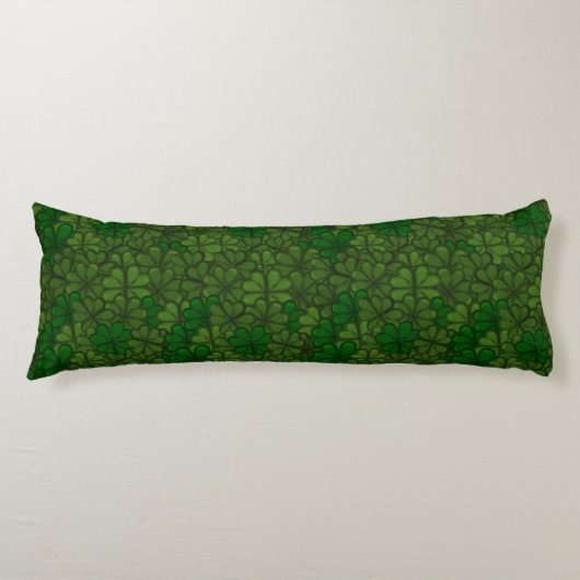 Shamrocks Digital Art Pattern St Patricks Lichaamskussen (Voorkant)