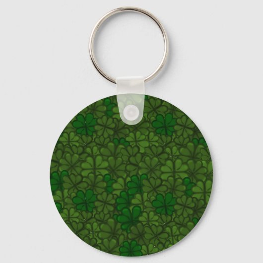 Shamrocks Digital Art Pattern St Patricks Sleutelhanger (Voorkant)
