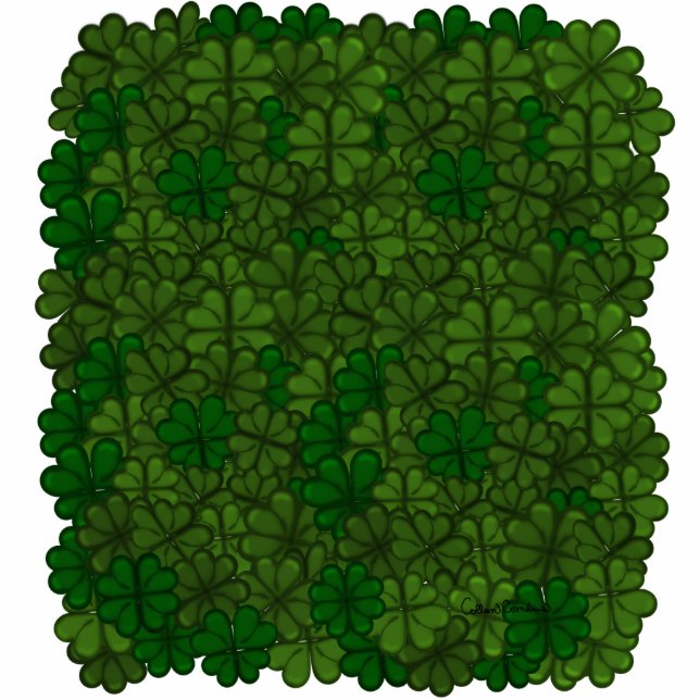 Shamrocks Digital Art Pattern St Patricks Staand Fotobeeldje (Voorkant)