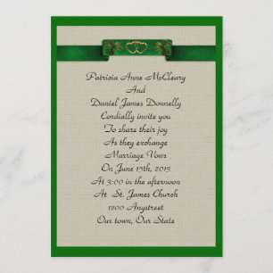 shamrocks élégants faire-part de mariage irlandais