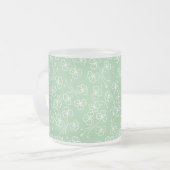 Shamrocks en blanc sur Mug en verre vert (Devant gauche)